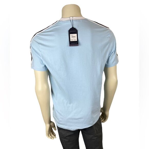 NWT Ben Sherman Light Blue S/S Crewneck T-Shirt w/Stripe Shoulder Detail Size M - Picture 8 of 13